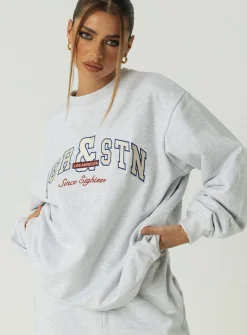 Princess Polly Jagger &Amp; Stone Vintage Oversized Sweatshirt  Grey New