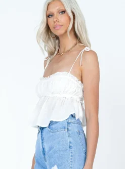 Princess Polly Jamila Top  White Hot