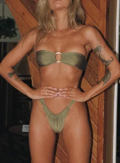 Princess Polly Janea Bikini Top Olive   Green Hot