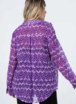 Princess Polly Janelle Shirt  Purple Outlet