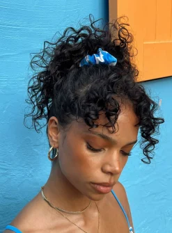 Princess Polly Janey Scrunchie/ White   Blue Discount