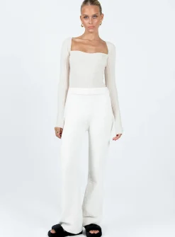 Princess Polly Jannie Pants Cream Flash Sale