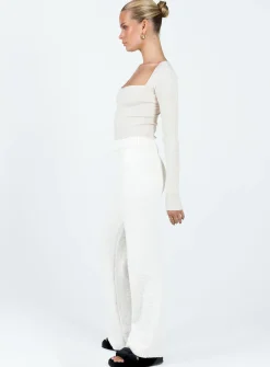 Princess Polly Jannie Pants Cream Flash Sale
