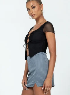 Princess Polly Jarden Mini Skirtpinstripe   Grey Flash Sale