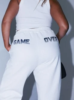 Princess Polly Jasmine Graphic Track Pants  White Store