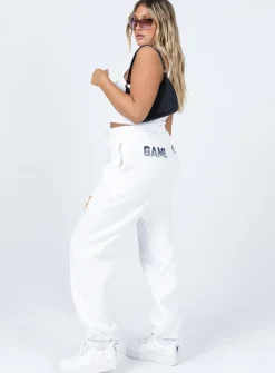 Princess Polly Jasmine Graphic Track Pants  White Store