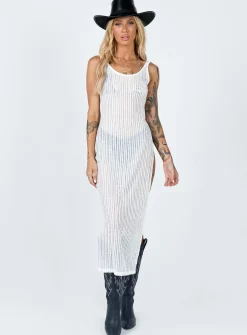 Princess Polly Jasmine Midi Dress  White Sale
