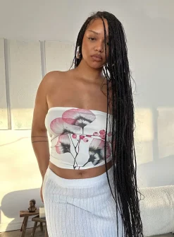 Princess Polly Jasmyne Tube Top  White Sale