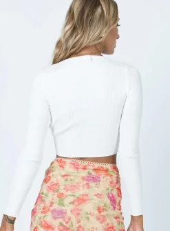 Princess Polly Jax Long Sleeve Top  White Discount