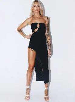 Princess Polly Jaxon Midi Dress  Black Store