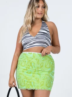 Princess Polly Jayan Mini Skirt  Green Discount