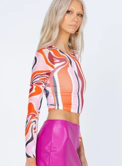 Princess Polly Jayce Long Sleeve Top  Multi Flash Sale