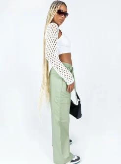 Princess Polly Jayde Pants  Green Cheap