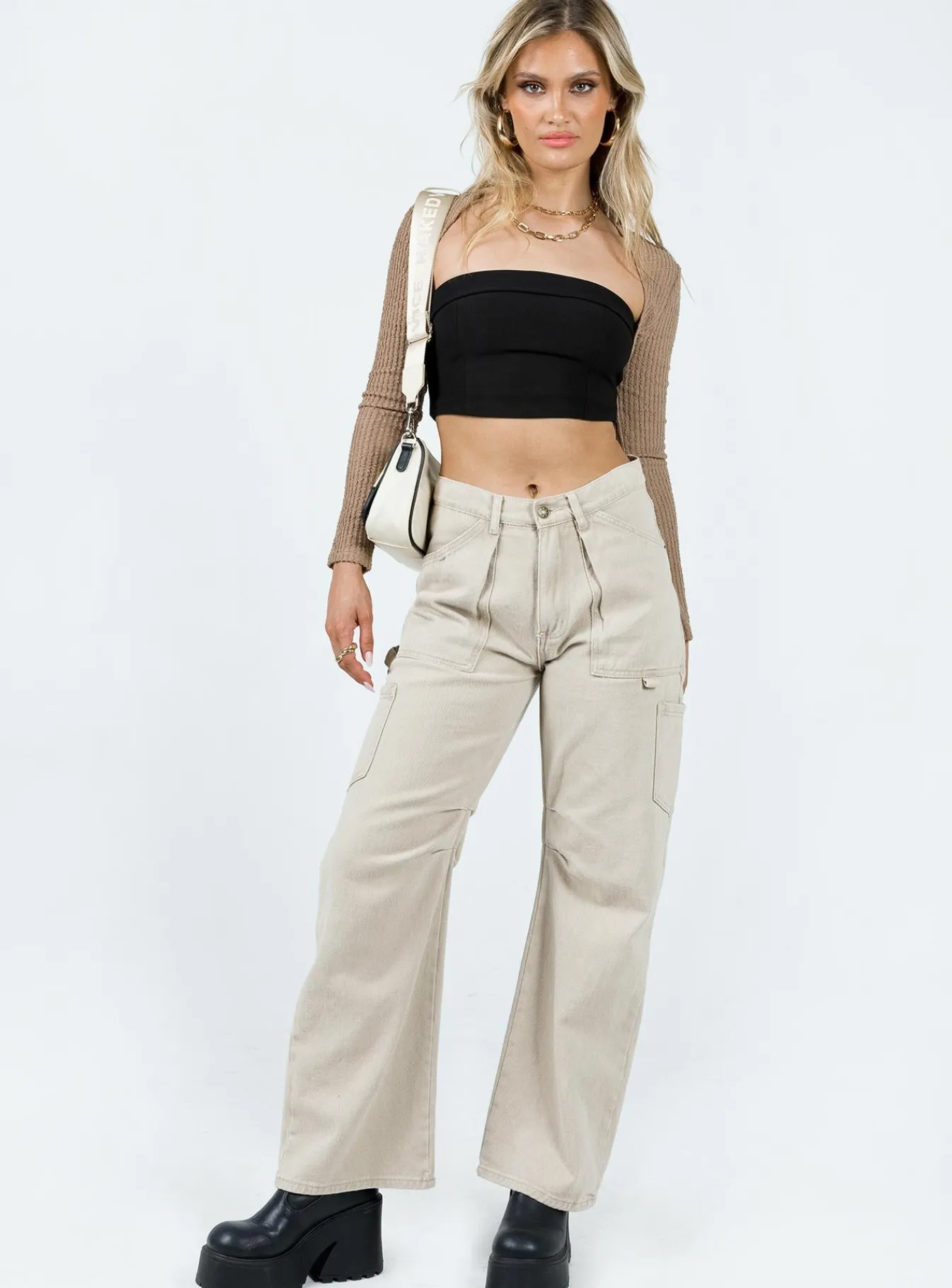 Princess Polly Jaynee Bolero Camel Beige Shop