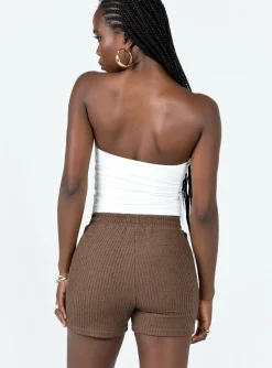 Princess Polly Jaynee Knit Shorts  Brown Clearance