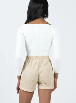 Princess Polly Jaynee Knit Shorts Beige Store
