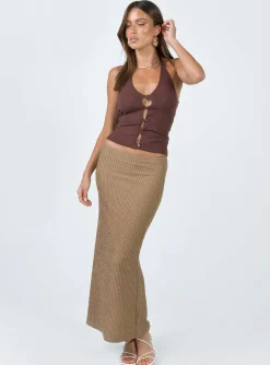Princess Polly Jaynee Maxi Skirt  Beige Fashion