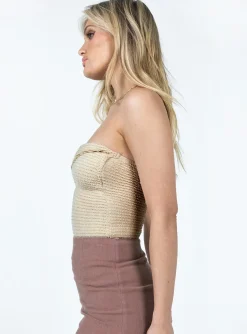 Princess Polly Jaynee Strapless Bodysuit  Beige Cheap
