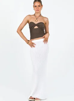 Princess Polly Jaynee Strapless Top  Brown Cheap
