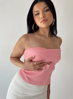 Princess Polly Jaynee Strapless Top  Pink Store