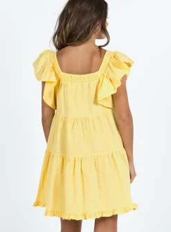 Princess Polly Jayson Mini Dress  Yellow New