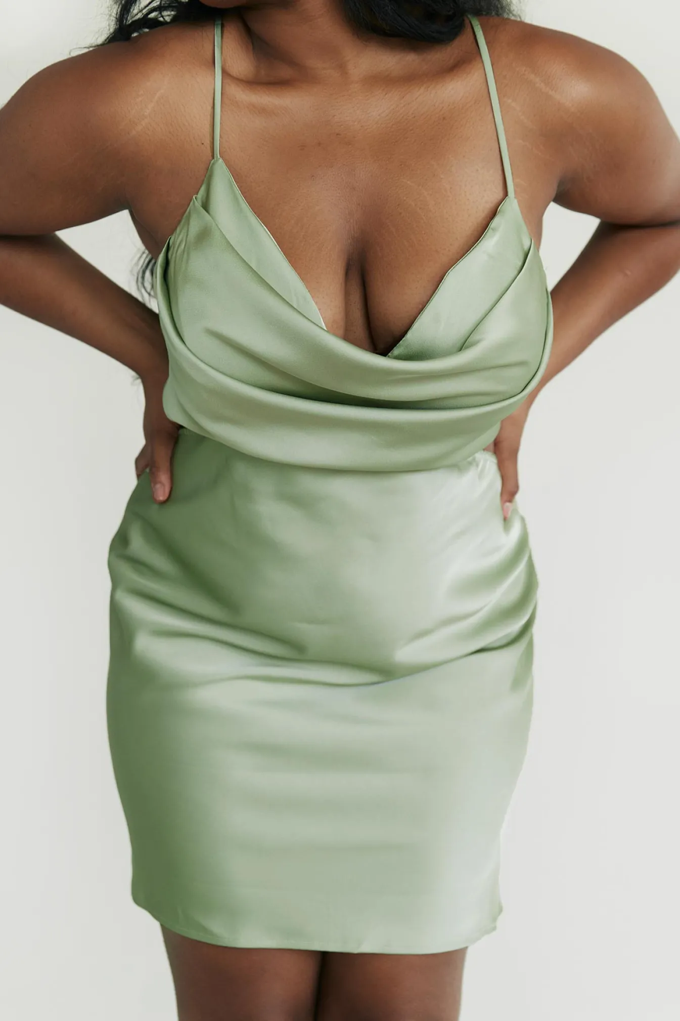 Princess Polly Jemma Mini Dress Sage Curve Green Best