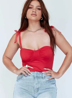 Princess Polly Jena Bodysuit   Red Cheap