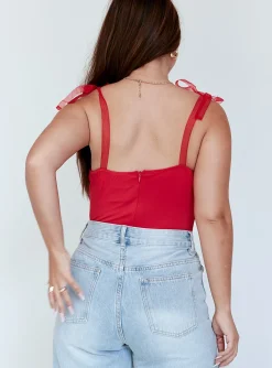 Princess Polly Jena Bodysuit   Red Cheap