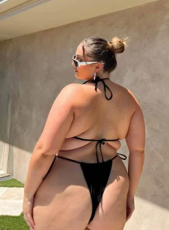 Princess Polly Jenner Bikini Bottomscurve   Black Clearance