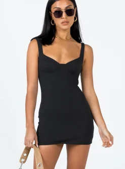 Princess Polly Jenney Mini Dress  Black Flash Sale
