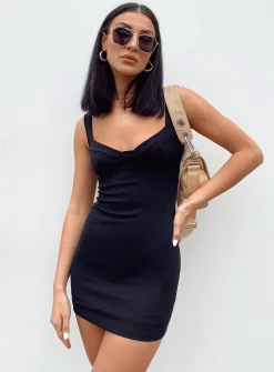 Princess Polly Jenney Mini Dress  Black Flash Sale