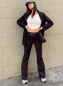 Princess Polly Jensen Pants  Black Cheap