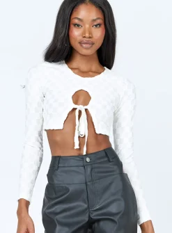 Princess Polly Jeremiah Long Sleeve Top  White Flash Sale