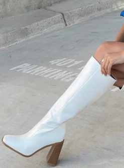 Princess Polly Jessa Boots Mattepu   White Best