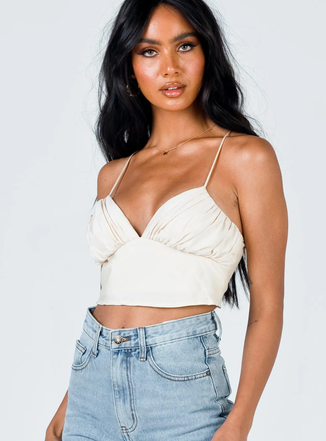 Princess Polly Jessa Top Beige Hot