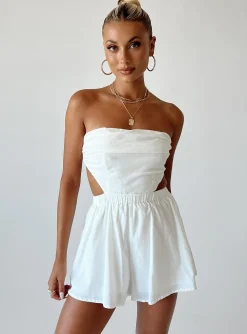 Princess Polly Jessia Romper  White Flash Sale