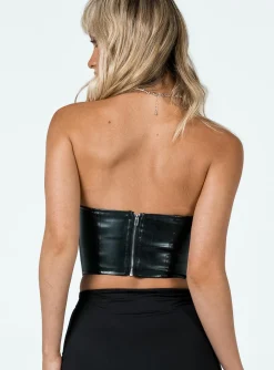 Princess Polly Jessica Pu Bustier  Black Shop