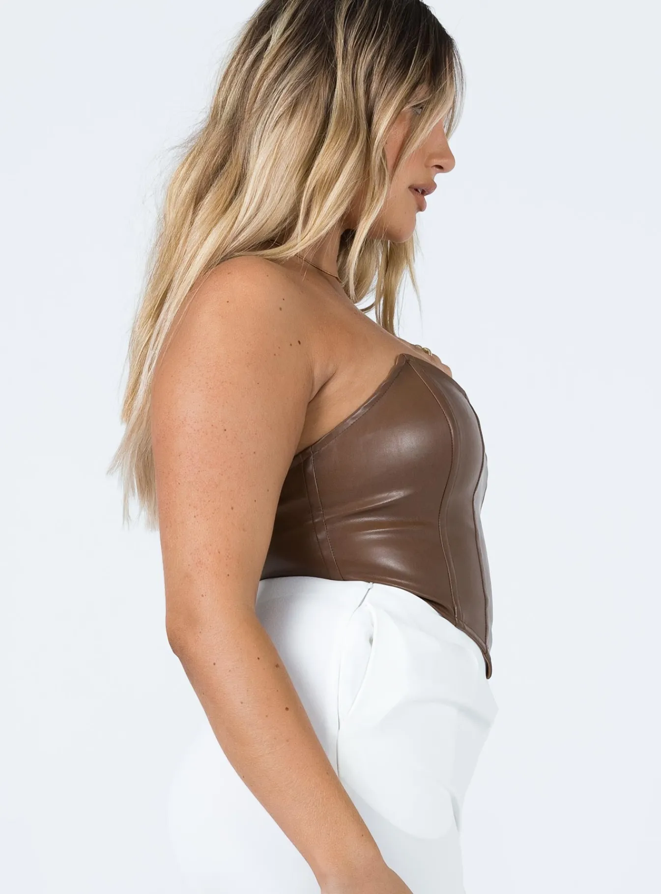 Princess Polly Jessica Pu Bustier Brown Best Sale