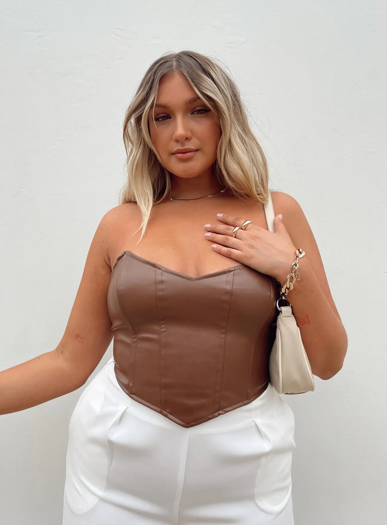 Princess Polly Jessica Pu Bustier Brown Best Sale