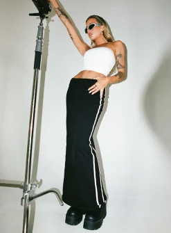 Princess Polly Jgr &Amp; Stn Bianca Maxi Skirt  Black Store