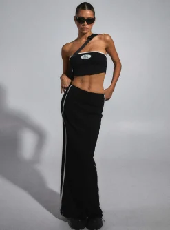 Princess Polly Jgr &Amp; Stn Bianca Maxi Skirt  Black Store