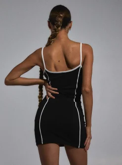 Princess Polly Jgr &Amp; Stn Bianca Mini Dress  Black New