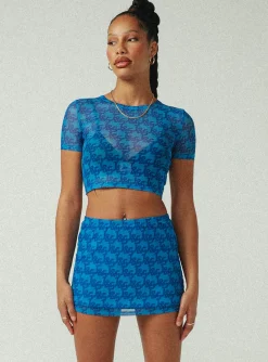 Princess Polly Jgr &Amp; Stn Cassie Micro Skirt  Blue Clearance