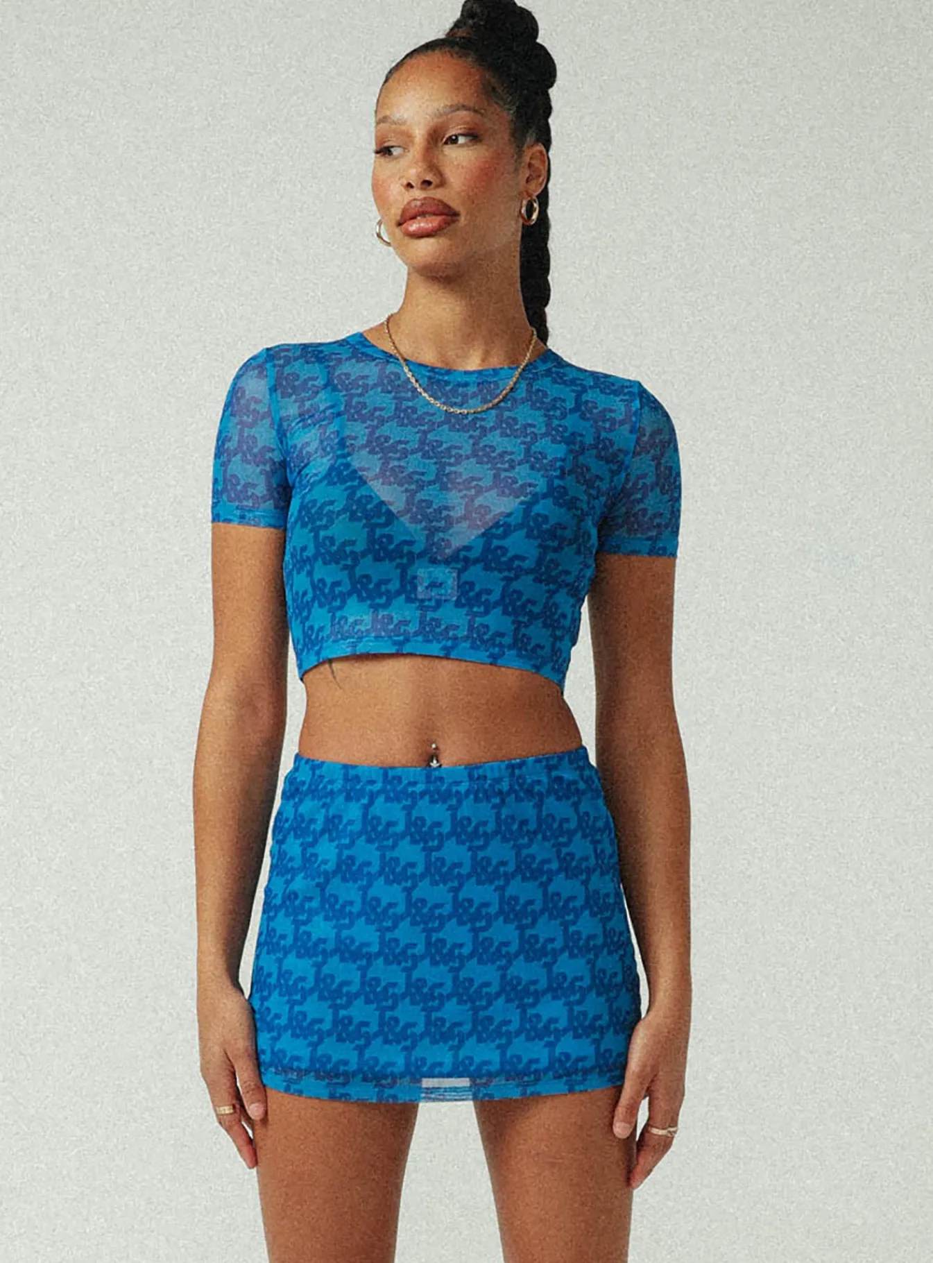 Princess Polly Jgr &Amp; Stn Cassie Micro Skirt Blue Clearance
