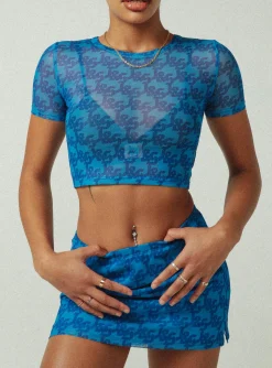 Princess Polly Jgr &Amp; Stn Cassie Micro Skirt Blue Clearance