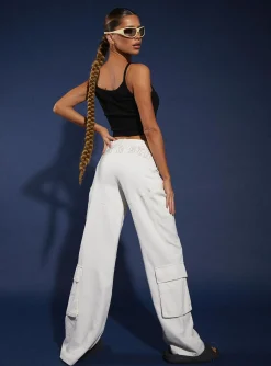 Princess Polly Jgr &Amp; Stn Christina Cargo Pant  White Online