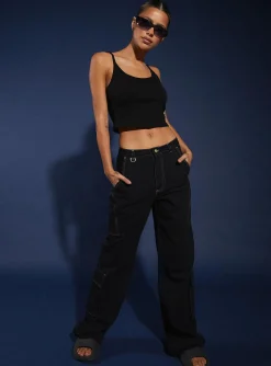 Princess Polly Jgr &Amp; Stn Christina Cargo Pant  Black Outlet