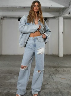 Princess Polly Jgr &Amp; Stn Coyote Denim Jacket  Vintage Indigo Best