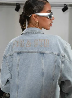 Princess Polly Jgr &Amp; Stn Coyote Denim Jacket  Vintage Indigo Best