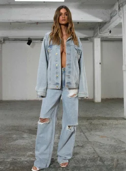 Princess Polly Jgr &Amp; Stn Coyote Wide Leg Jean Vintage Indigo Discount
